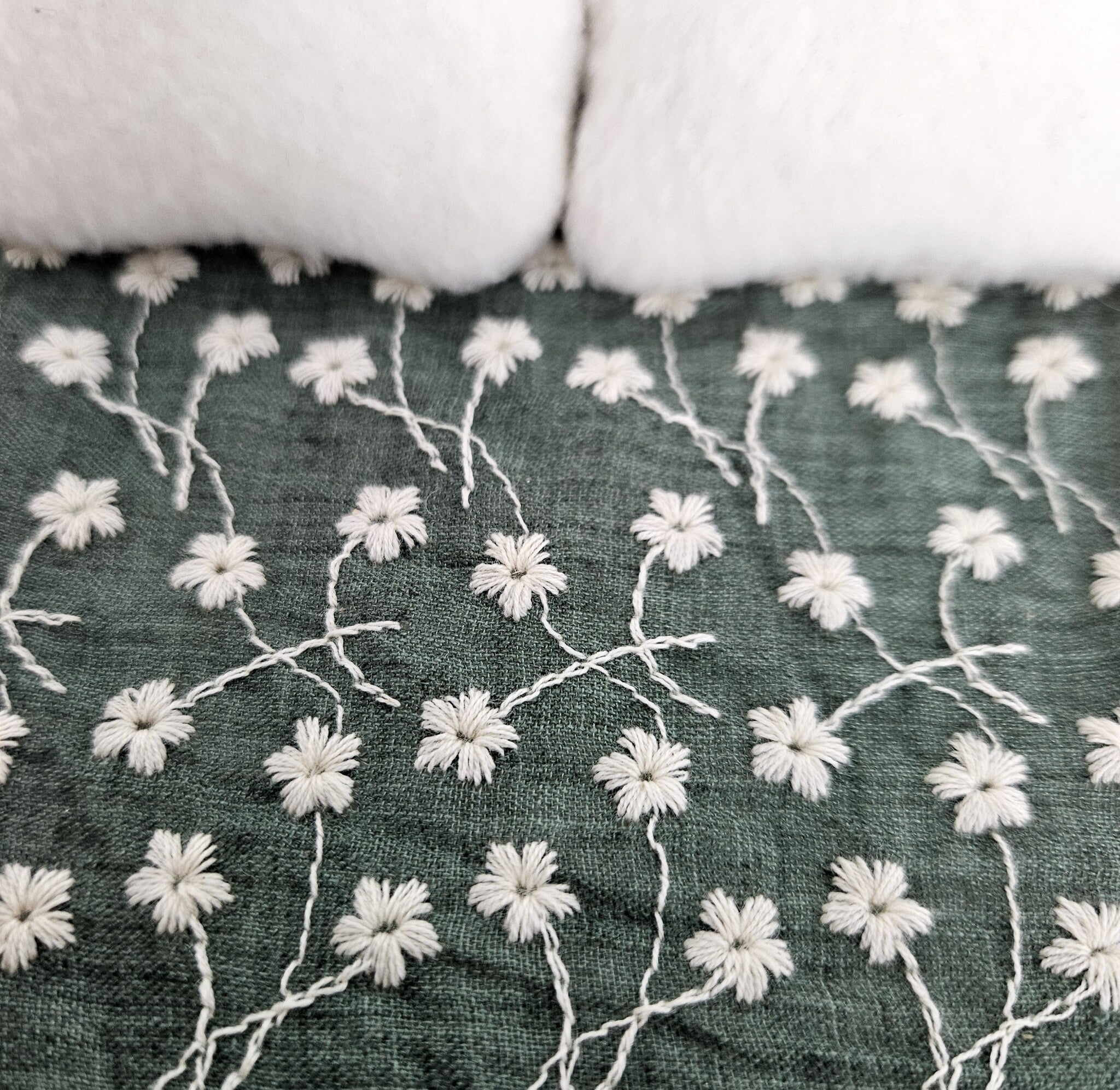 Dekbedset Groot Groen met Bloemen 1