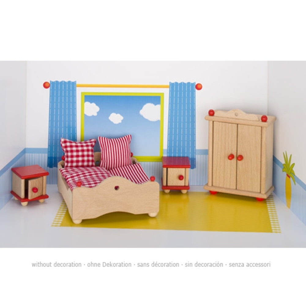 Goki Poppenhuis slaapkamer neutraal
