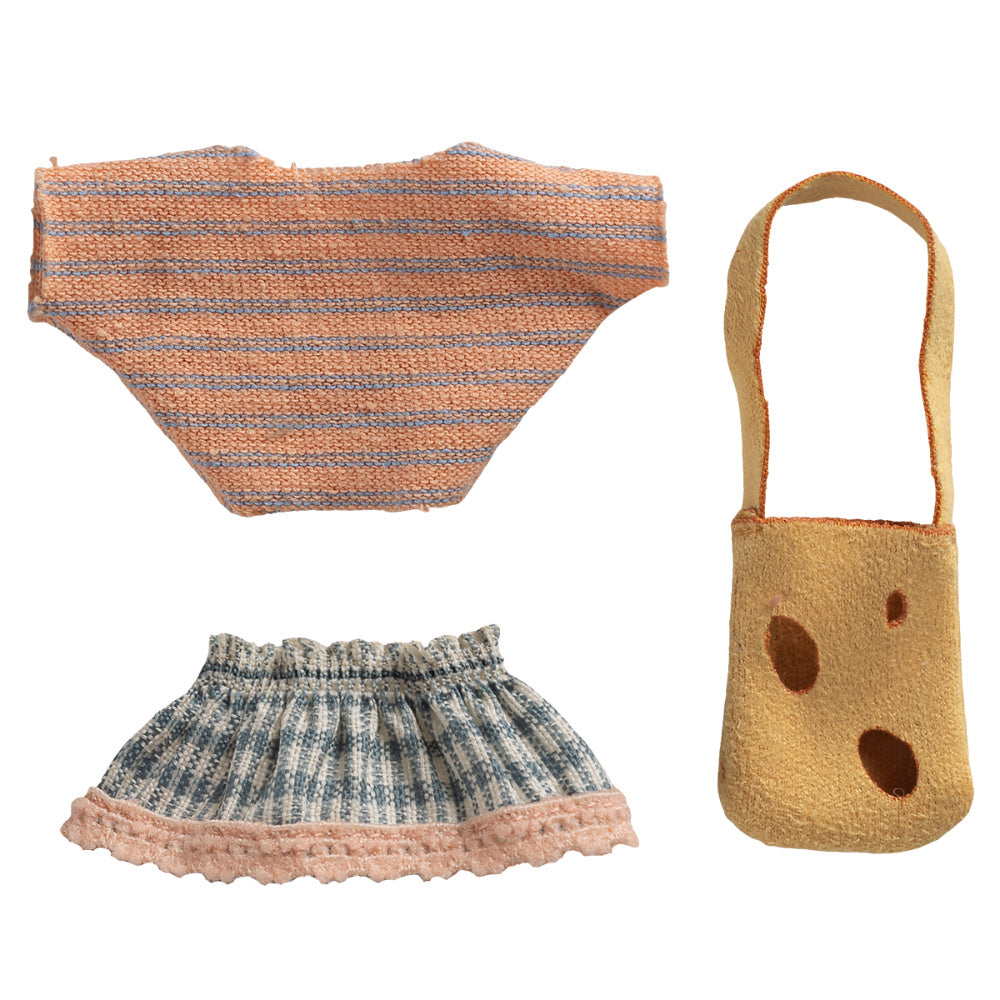 Maileg Kleding Set met Tas Kleine Zus Muis