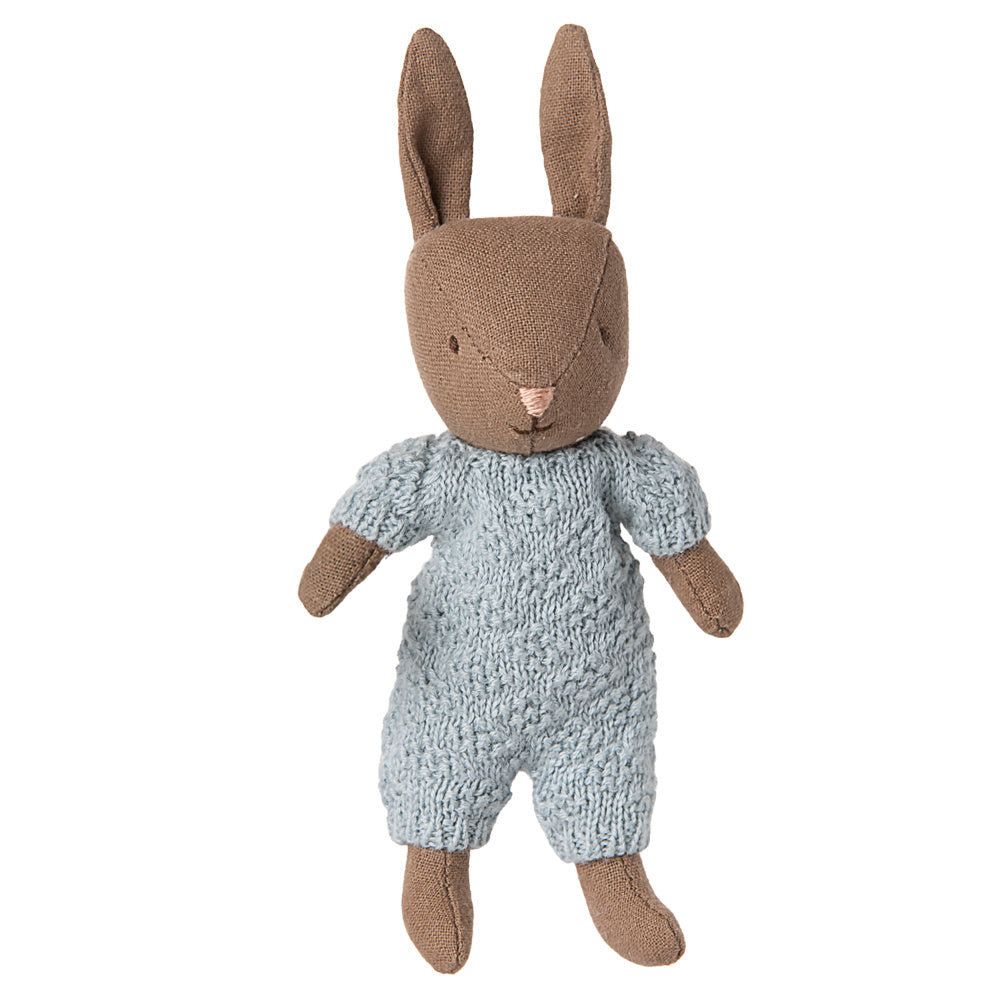 Maileg Konijn Micro Bruin - Gebreid Pakje - Blauw