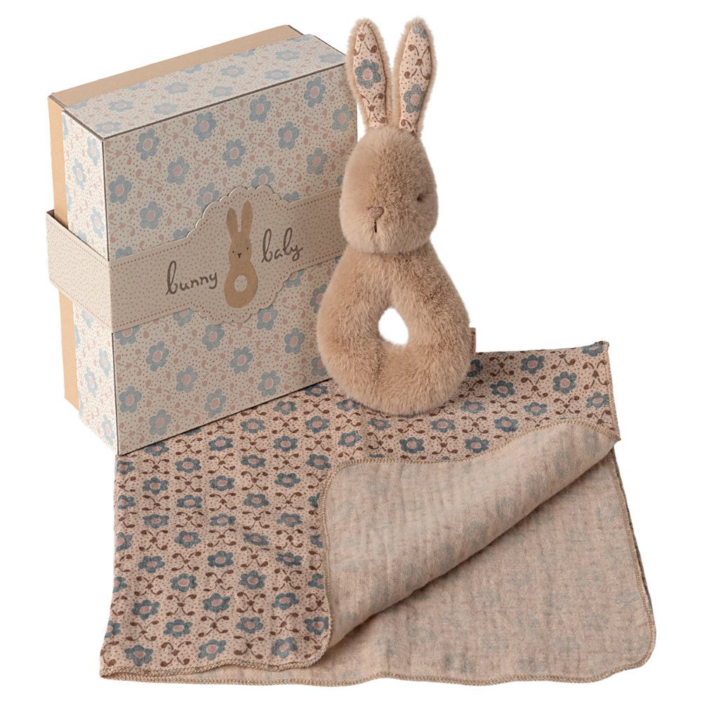 Maileg Konijn Rammelaar Set - Creme perzik