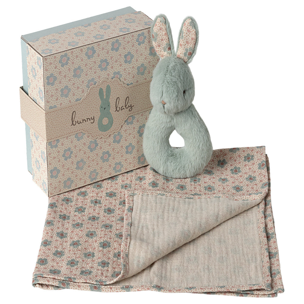 Maileg Konijn Rammelaar Set - Mint 1
