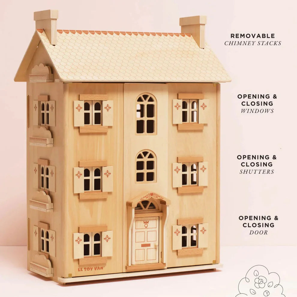 Le Toy Van Grand Natural Wooden Dollhouse 2