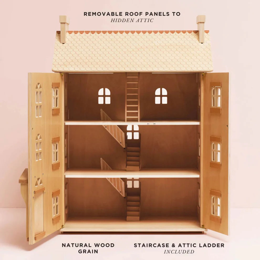 Le Toy Van Grand Natural Wooden Dollhouse 3