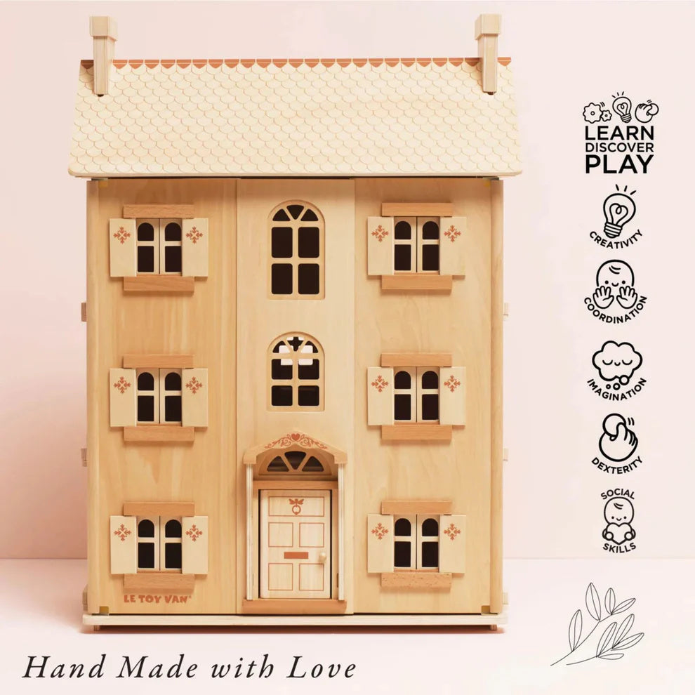 Le Toy Van Grand Natural Wooden Dollhouse 4