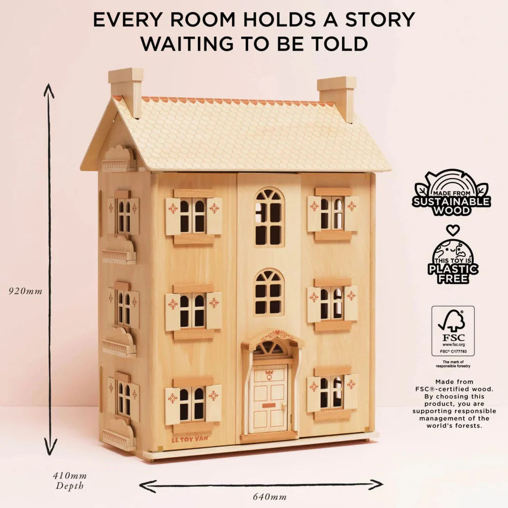Le Toy Van Grand Natural Wooden Dollhouse 5