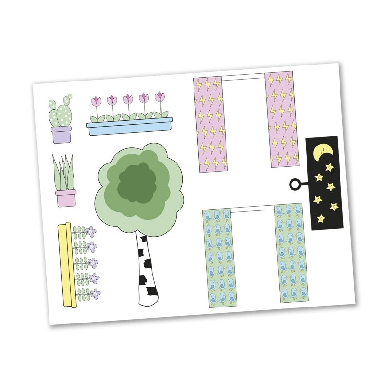 Lundby Stickervel 'Creative' Gordijn & Bloem