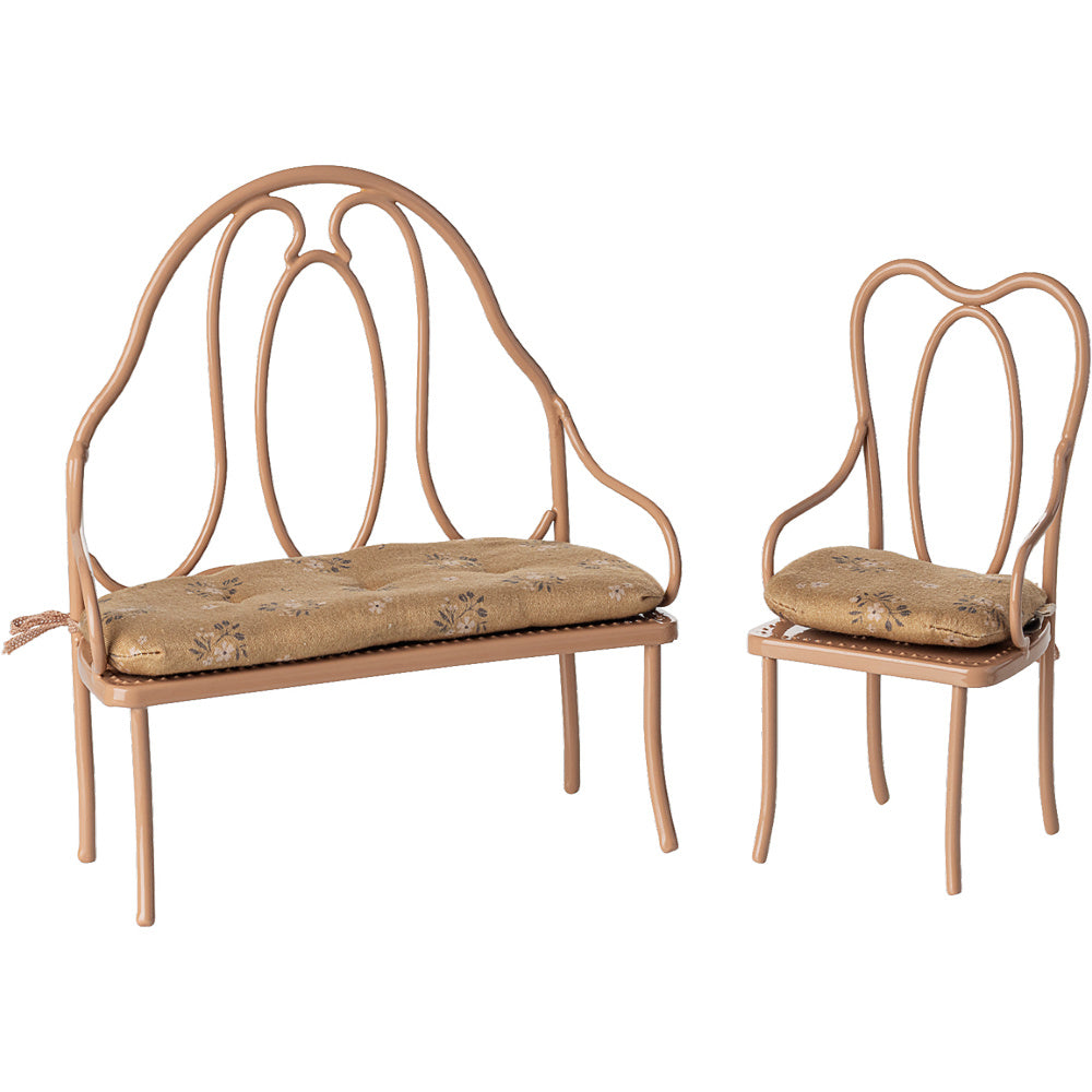 Maileg Vintage Stoel Mini - Dark Powder 1